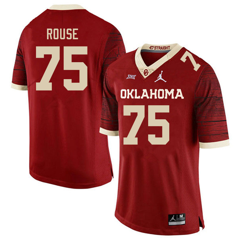 Oklahoma Sooners #75 Walter Rouse College Football Jerseys Stitched-Retro